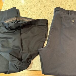 2 Pairs Haggar Black Men's Dress Pants - Classic Tailored Trousers